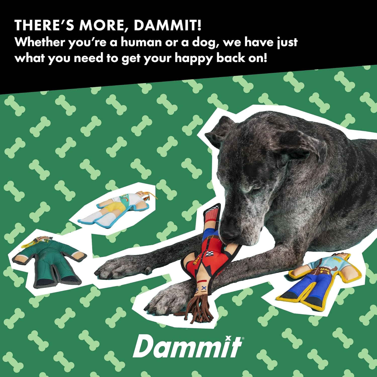 Dammit Doll Dammit Dog  Recaudador de impuestos  Juguete chirriante para perros y cachorros de felpa, juguete novedoso interactivo  Reduce el
