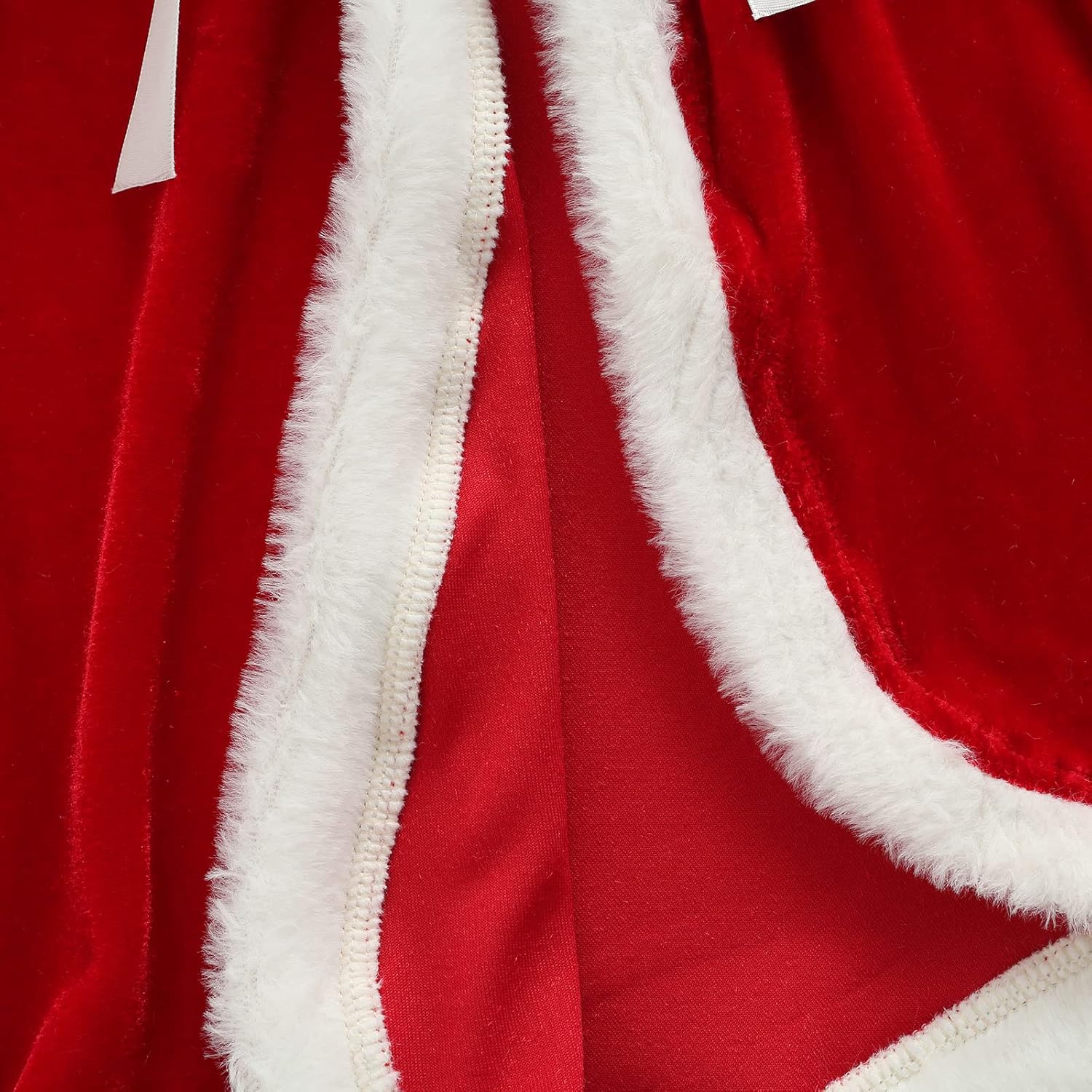 Yccutest Disfraz de capa de Navidad para bebé y niña, capa de terciopelo con capucha, disfraz de Papá Noel, disfraz de Navidad para niña pequeña