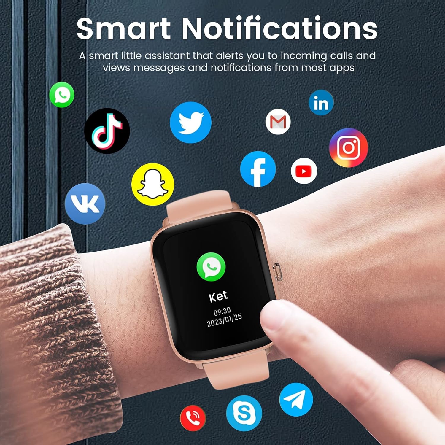 Reloj inteligente, rastreador de actividad física con monitor de sueño de oxígeno en sangre y frecuencia cardíaca, reloj inteligente de pantalla