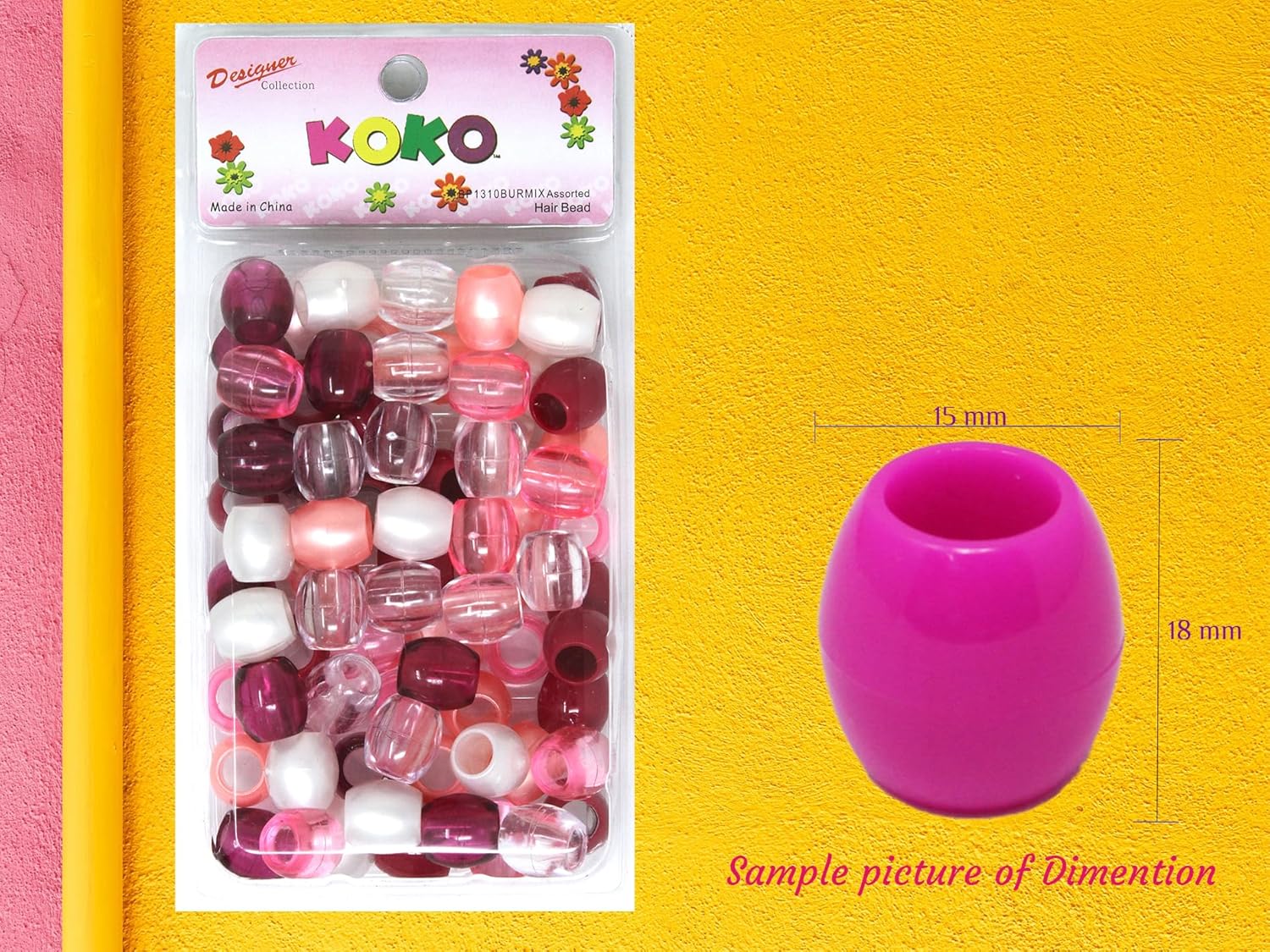 Alrededor de 60 cuentas de poni de alta calidad, extra grande de 0.709 x 0.591 in, cuentas de pulsera geniales para trenzas de cabello y