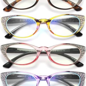 eyeezi Gafas de lectura con diseño de ojo de gato para mujer, bloqueo de luz azul, paquete de 6 unidades para lectores de moda para mujer con eyeezi Gafas de lectura con diseño de ojo de gato para mujer, bloqueo de luz azul, paquete de 6 unidades para lectores de moda para mujer con