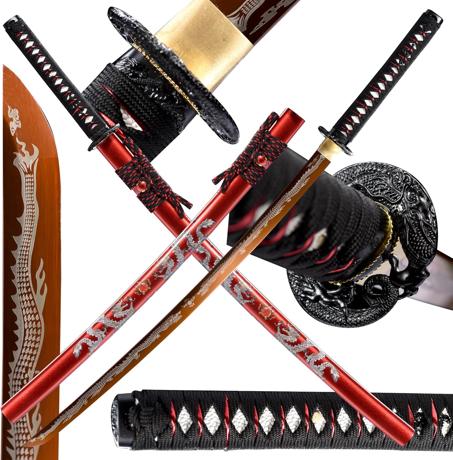Katana de acero frío de alto carbono 10451060, espadas samuráis japonesas tradicionales forjadas a mano, armas reales afiladas, espiga completa,