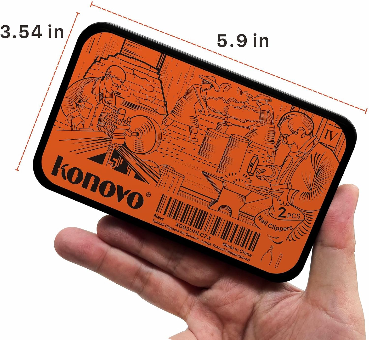 Cortauñas para hombres, cortaúñas para uñas gruesas de mango largo, juego de cortaúñas con atrapador, cortaúñas profesional