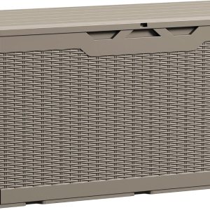 Devoko Caja grande de resina impermeable de 100 galones para interiores y exteriores, contenedor de almacenamiento con cerradura para muebles de Devoko Caja grande de resina impermeable de 100 galones para interiores y exteriores, contenedor de almacenamiento con cerradura para muebles de