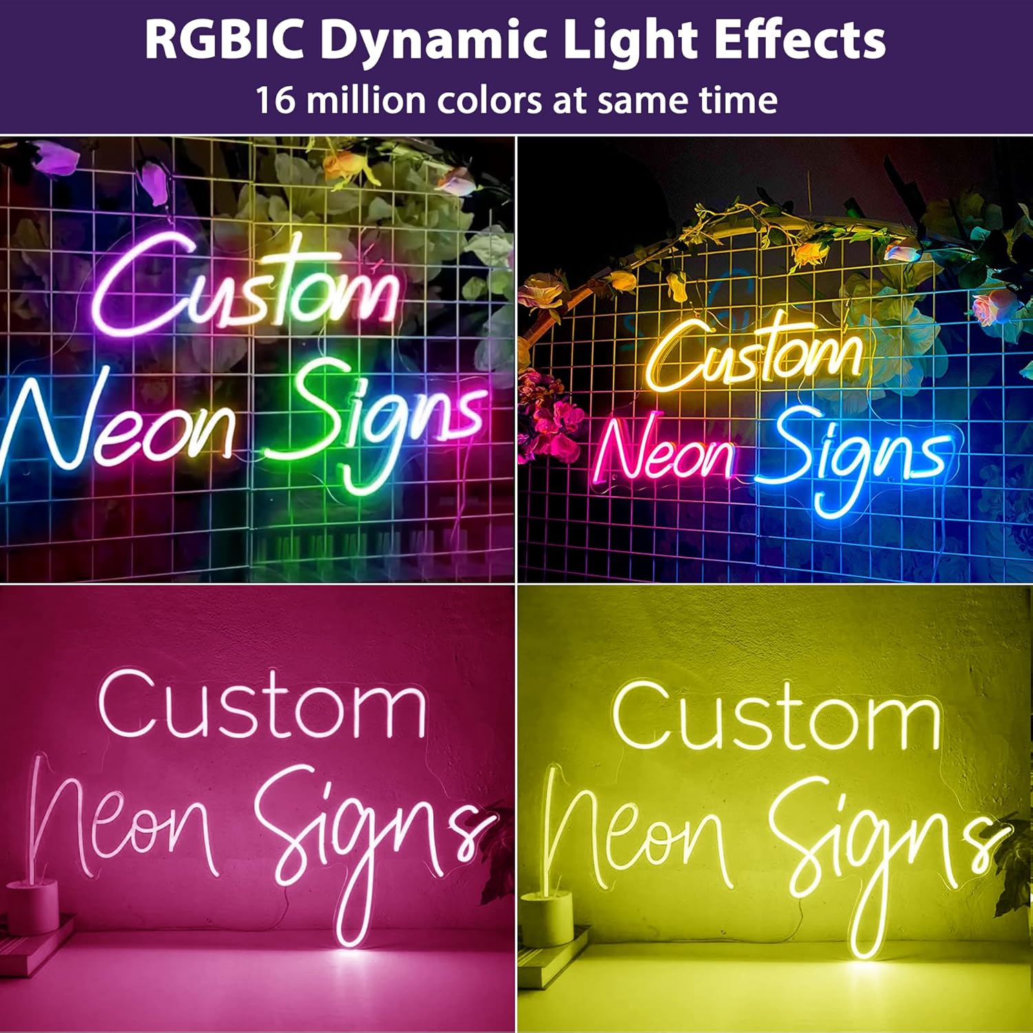 Lamomo Letreros de neón personalizables, letrero LED personalizable RGB, luces de neón coloridas regulables para decoración de pared, regalos de