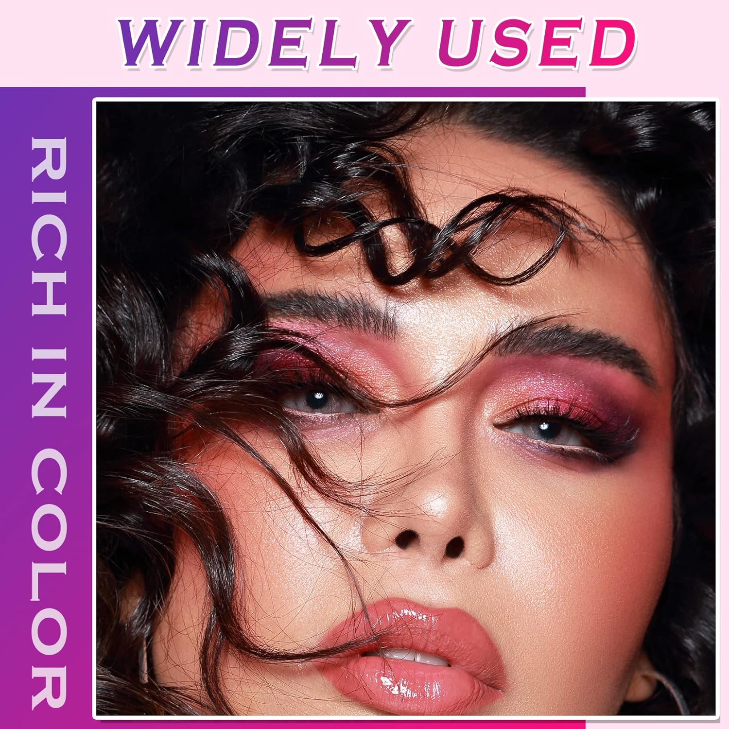 NVLEPTAP Paleta de sombra de ojos de 12 colores con purpurina, morado, rosa, blanco, paleta de sombra de ojos de arco iris de alta pigmentación,