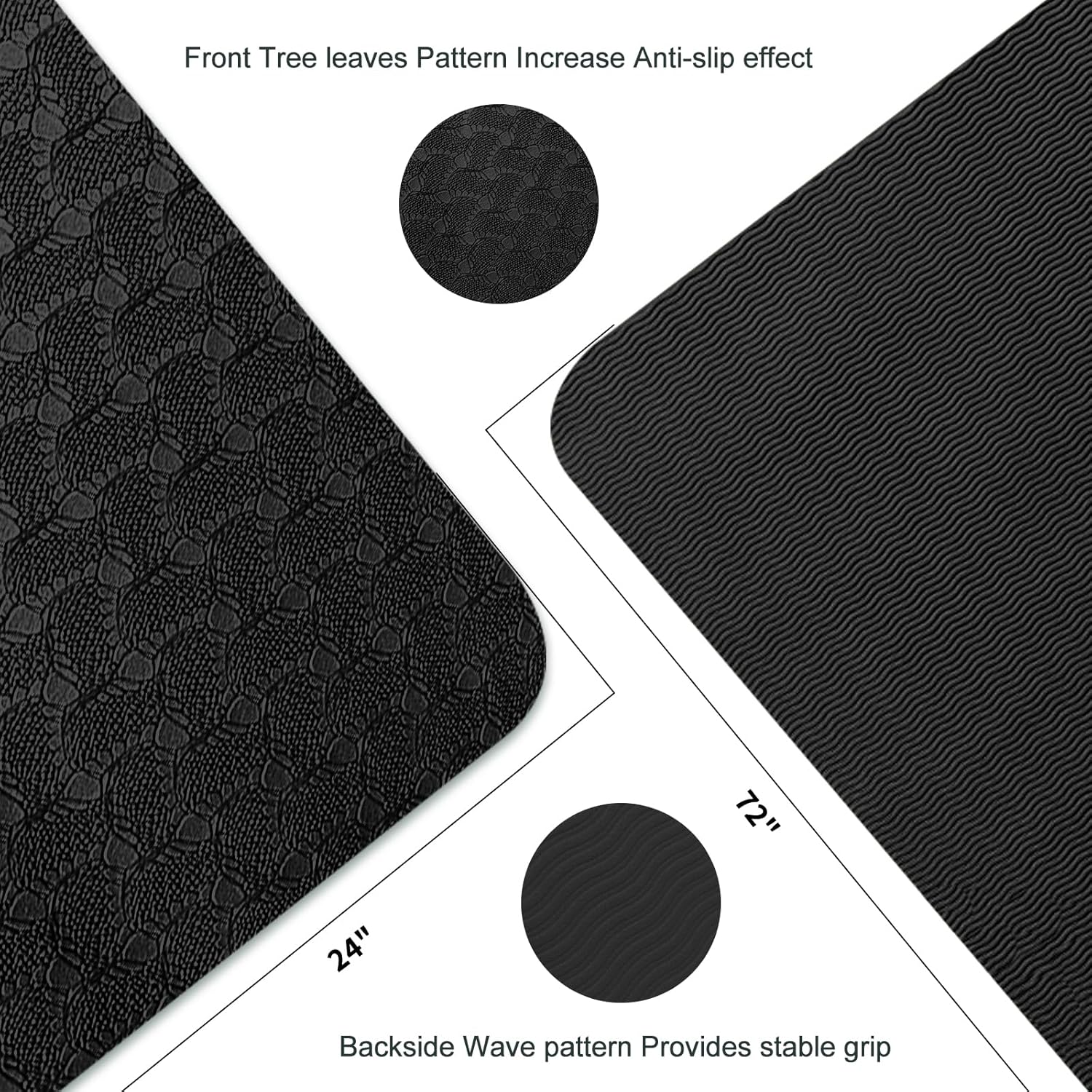 Yoga Mat 13 inch QMKGEC Exercise Mats 8mm TPE Non-Slip Extra Thick High-Density Eco Friendly for Yoga Workout Pilates Yoga Mats for Women Men