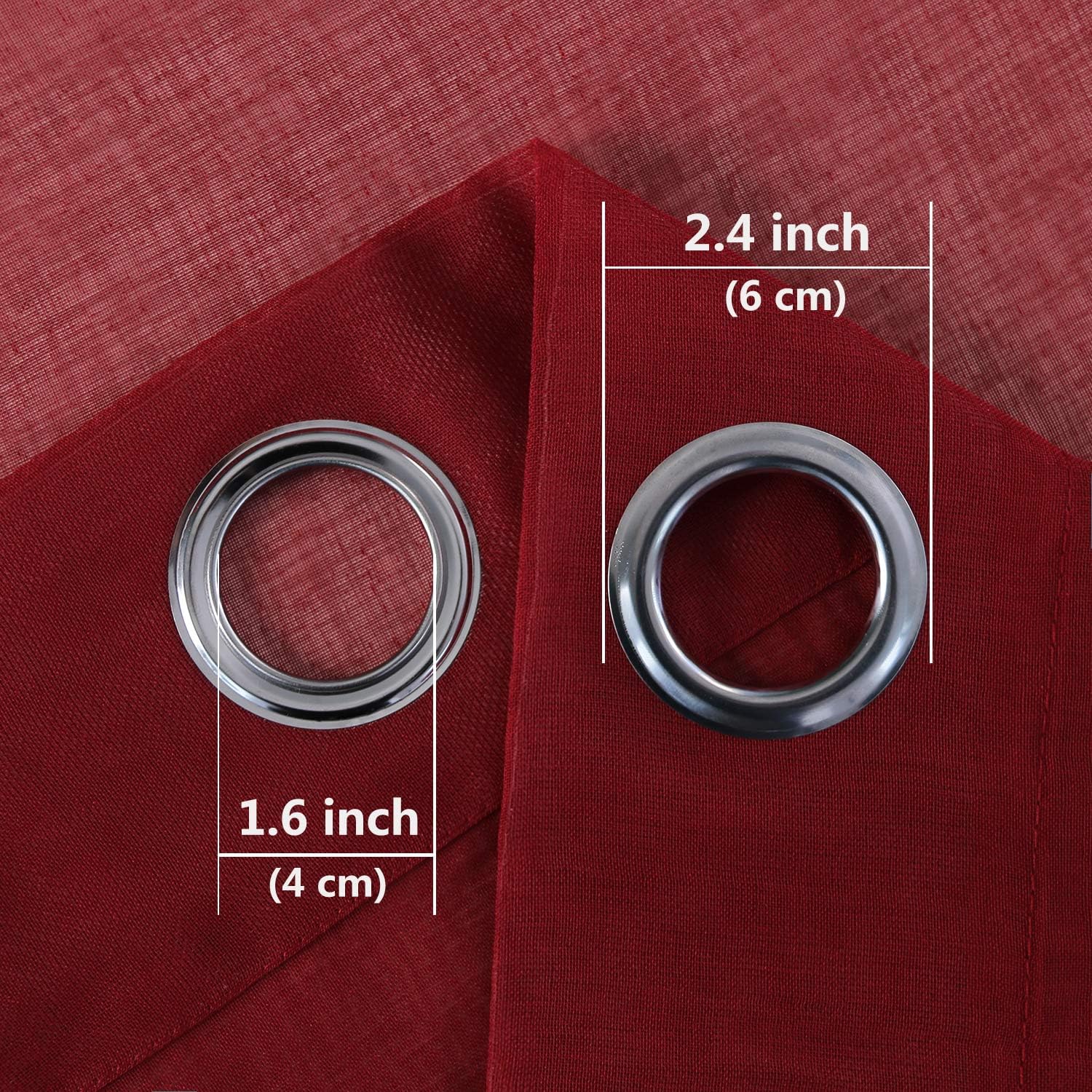 DWCN – Cortinas de gasa transparente, estilo lino, con ojales, diseño de lino, para sala de estar, juego de 2 paneles