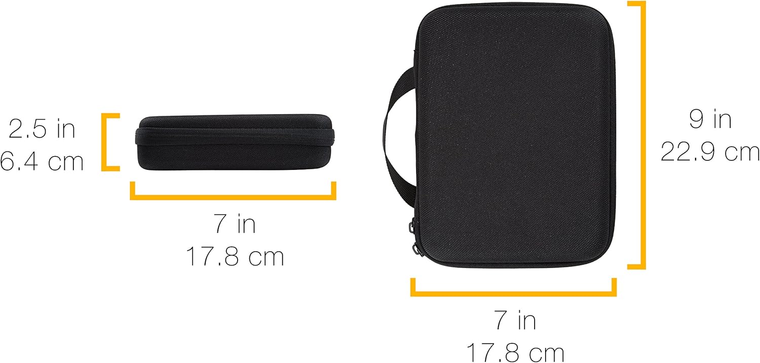 Tienda Basics Estuche de transporte pequeño para GoPro y accesorios – 9 x 7 x 2.5 pulgadas, sólido, negro