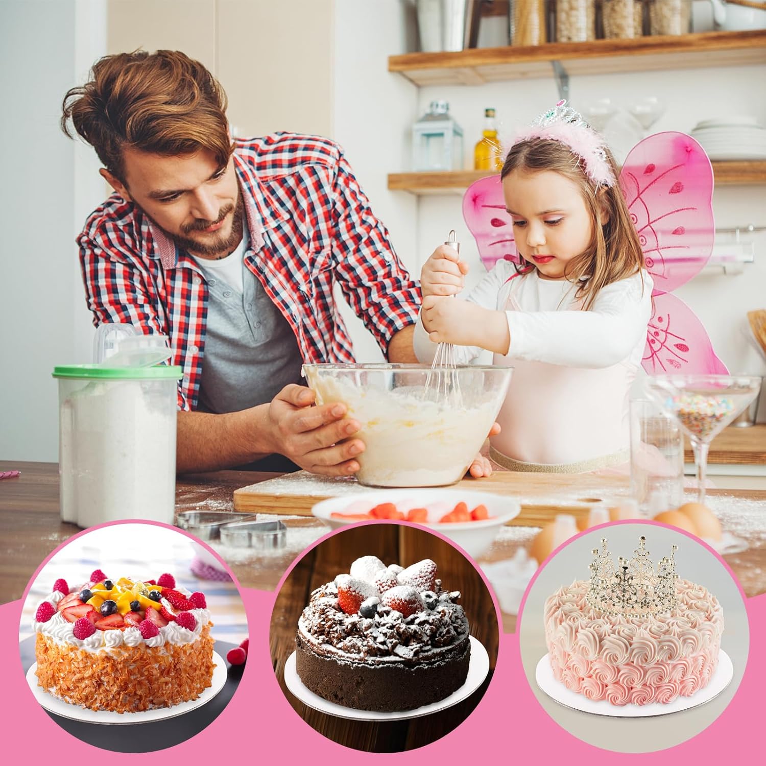 12 tableros para tartas, tableros blancos redondos de 8 pulgadas, base de cartón de grado alimenticio, resistentes al agua y al aceite para tartas,