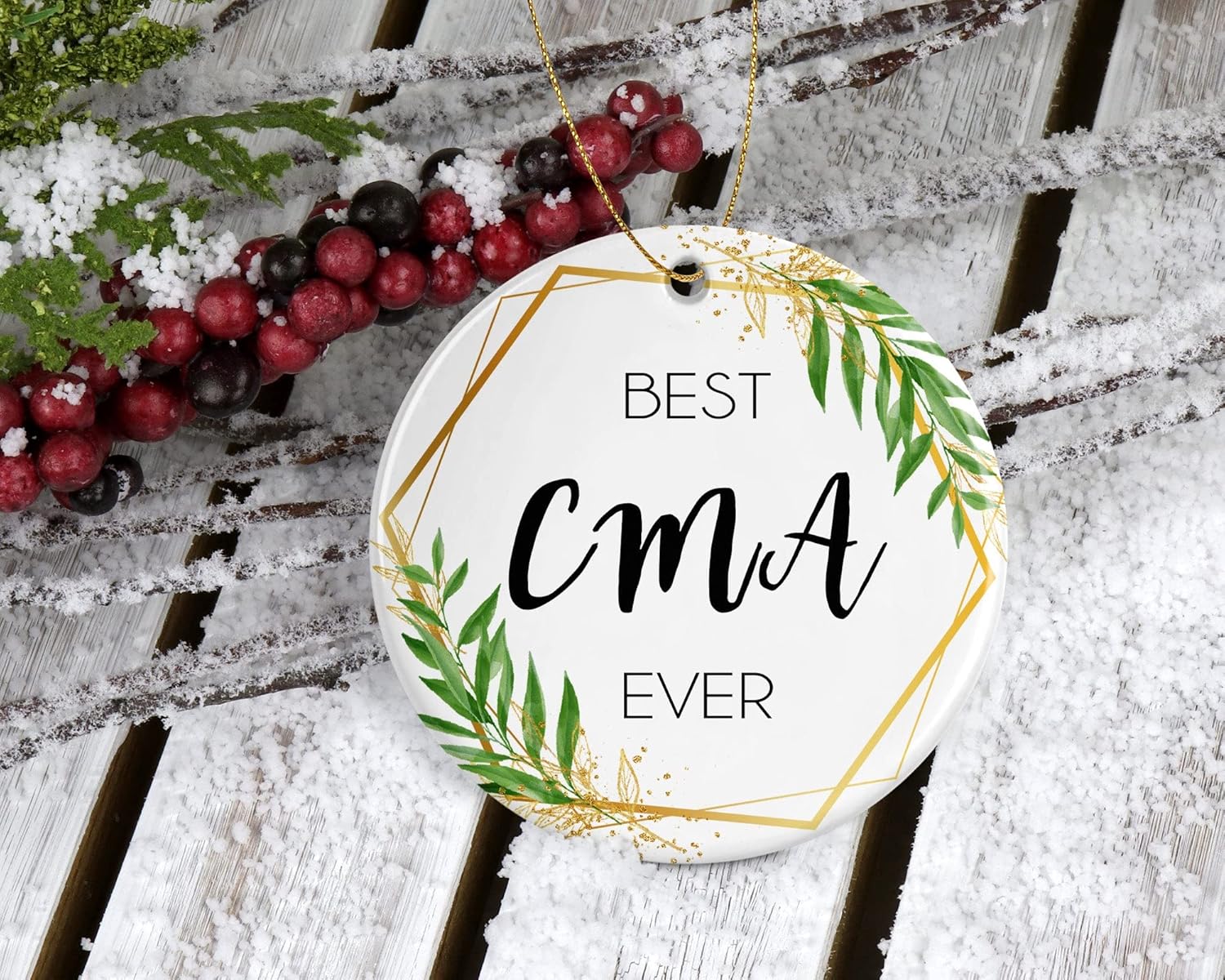 Adorno de Navidad CMA, regalo para CMA, el mejor CMA del mundo, el mejor CMA impreso en ambos lados
