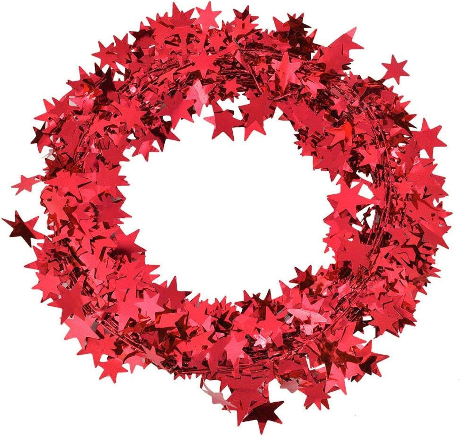Guirnalda de alambre  Guirnalda de alambre de oropel en forma de estrella brillante de Colorfol, decoración de Navidad para árboles de Navidad,