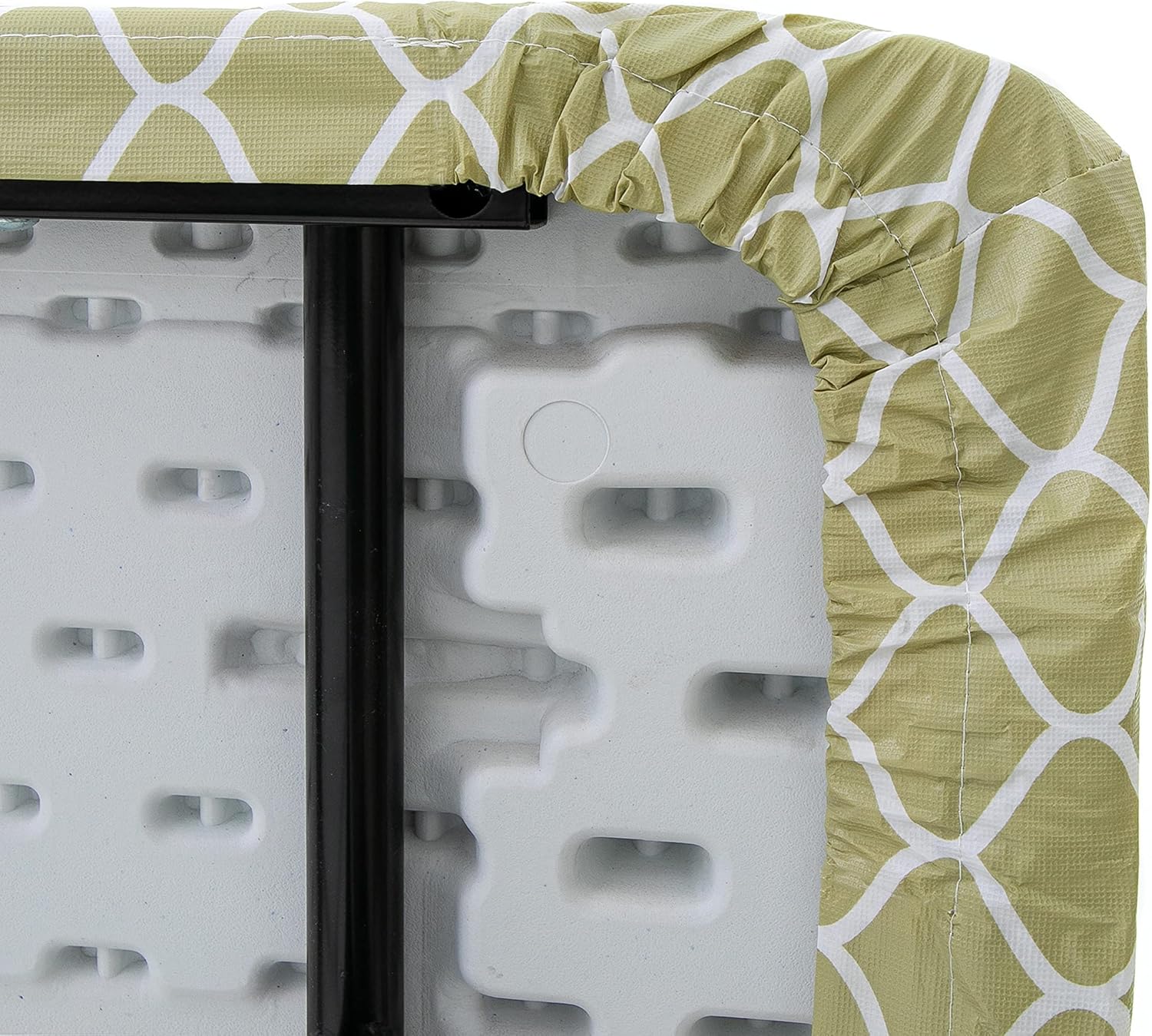 Mantel para mesa plegable, mantel rectangular de plástico con respaldo de vinilo con borde elástico, para Navidad, fiestas, picnic (4 pies, 24 x 50