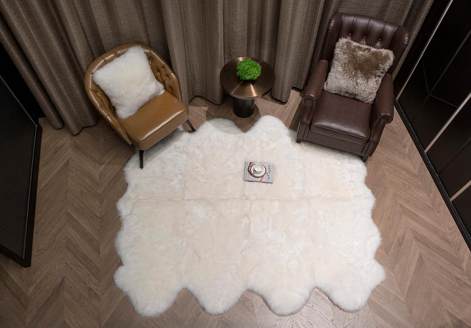 WaySoft(TM) – Alfombra ecológica de piel de oveja marfil de Nueva ZelandaAustralia – Lana auténtica, Lana y mezcla de lana, Ivory