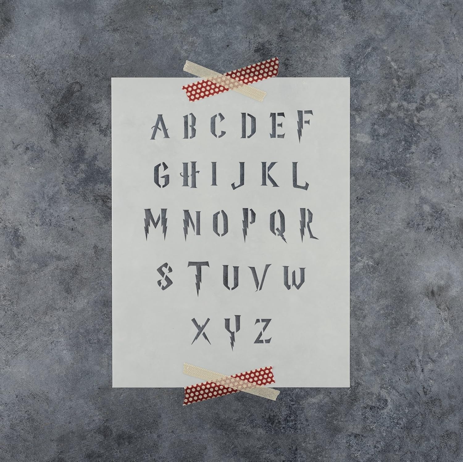 Kit de plantillas de letras estilo Harry Potter, juego completo de plantillas de alfabeto de plástico, Mylar duradero de 10 mil (juego completo de 2
