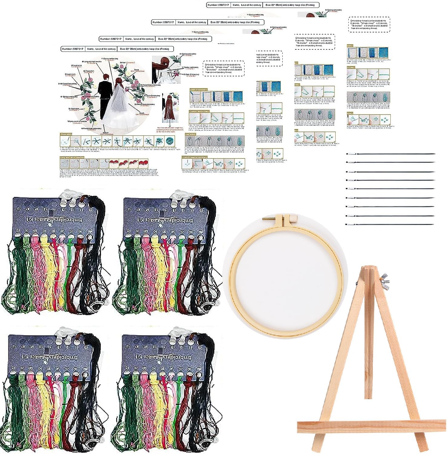 YIZUNNU Kit de bordado para principiantes adultos, principiantes, kit de bordado con patrones de instrucciones (idioma español no garantizado),