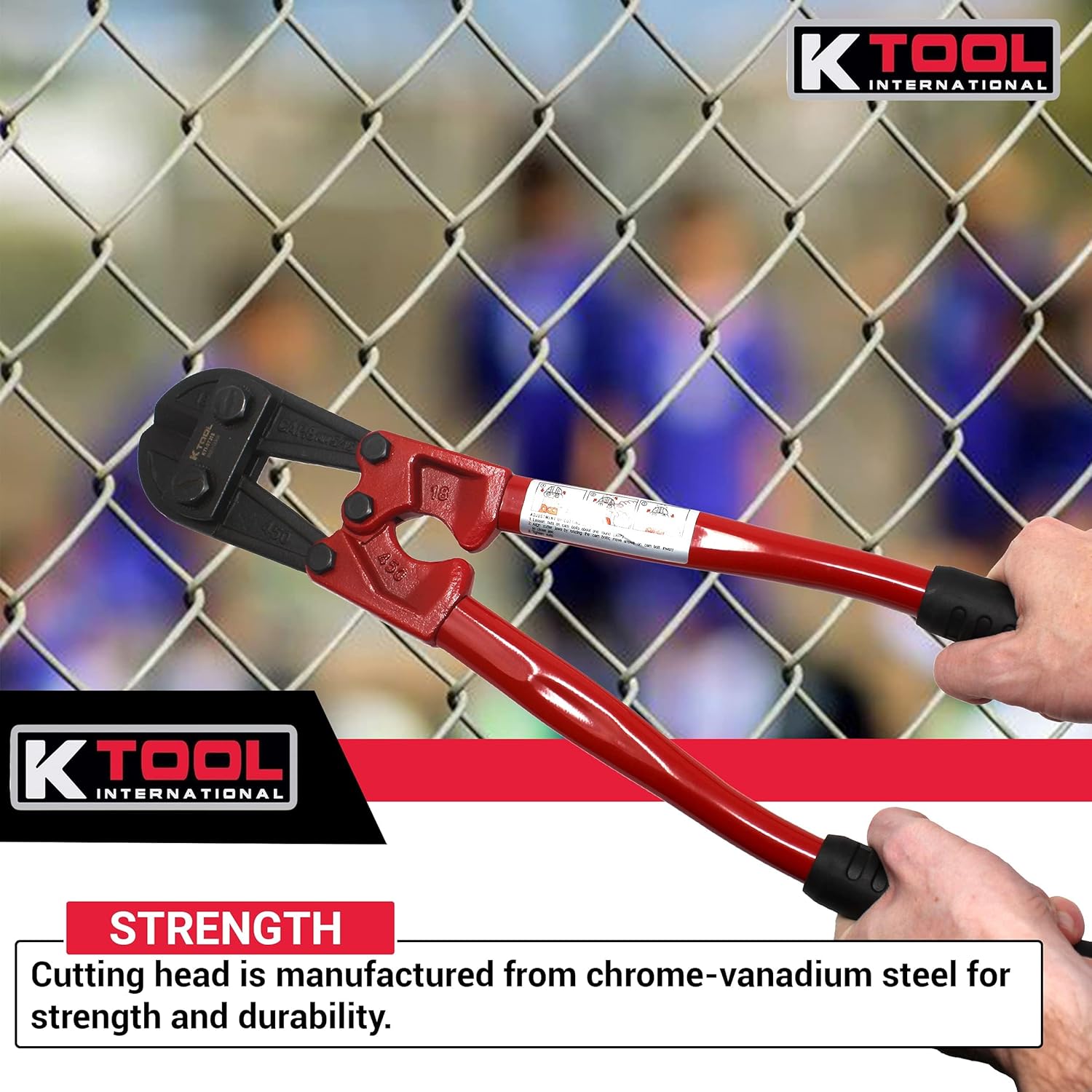 K Tool International 57318 Cortadores de pernos de corte de cortadora de 18 pulgadas para garajes, talleres de reparación y bricolaje, cabezal de