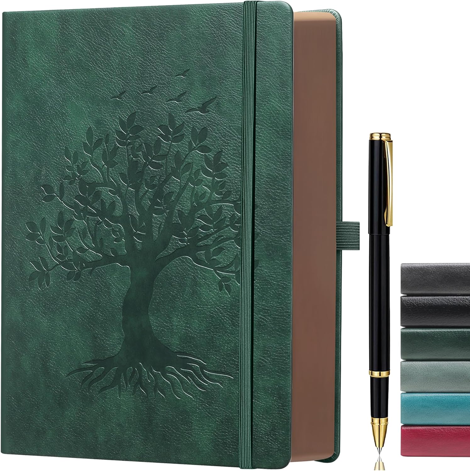 ZXHQ Cuadernos A5 de 360 páginas rayadas con bolígrafo, diarios para mujeres y hombres, cuaderno de escritura, diseño de árbol de la vida, bolsillo