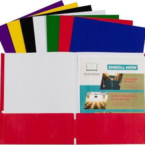 C-Line Carpetas de papel reciclado con dos bolsillos, Variados C-Line Carpetas de papel reciclado con dos bolsillos, Variados