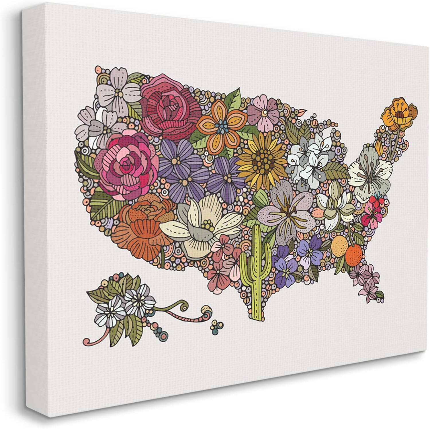 Stupell Industries Lienzo decorativo de pared con diseño de flores botánicas de Estados Unidos, diseño de Valentina Harper
