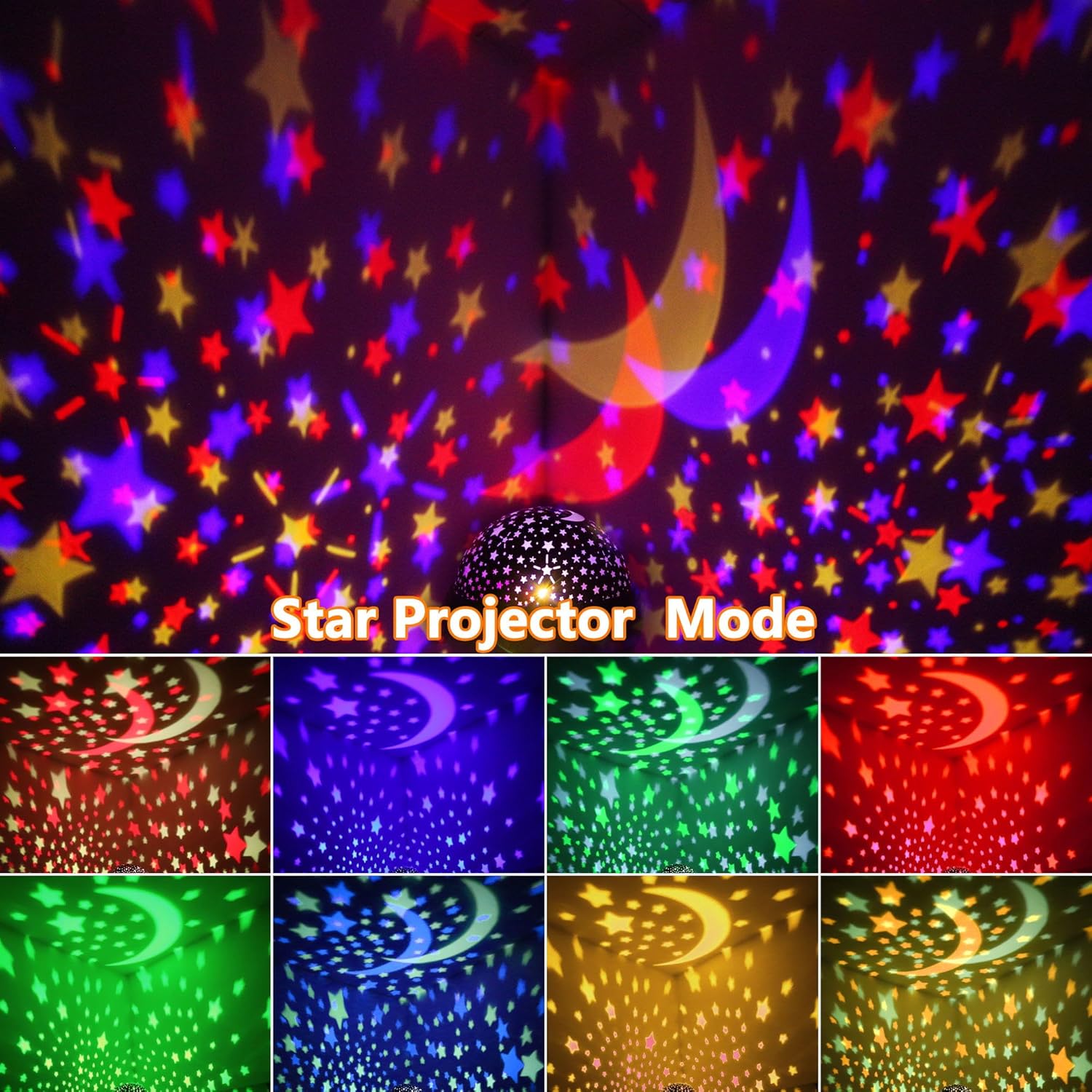 Proyector de Halloween con luz nocturna de estrellas para niños con temporizador, fantasmas giratorios y luz nocturna con temática de estrellas para