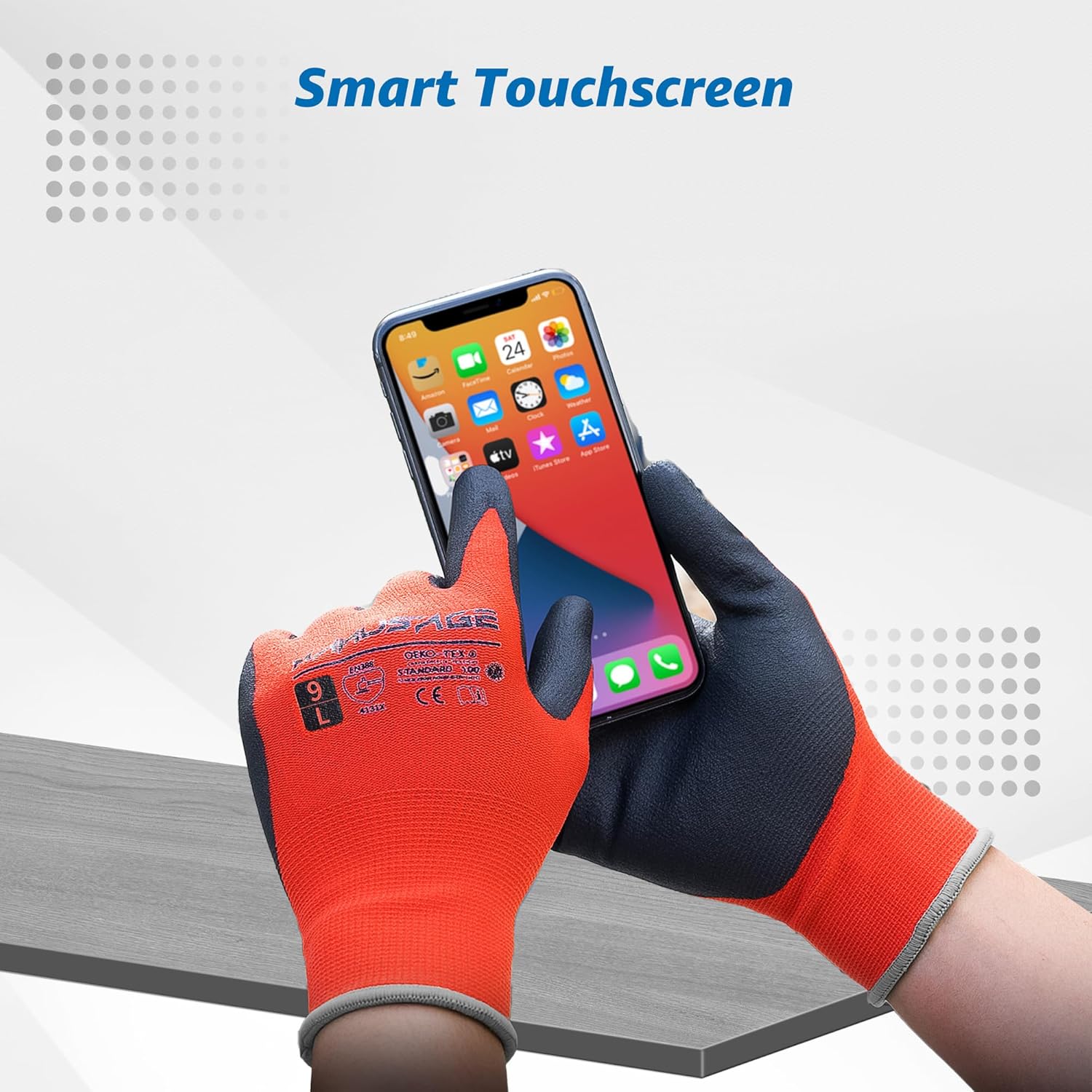 Guantes de trabajo de seguridad para hombres y mujeres, guantes de trabajo de microespuma de nitrilo XL, guantes de trabajo delgados con dedos para
