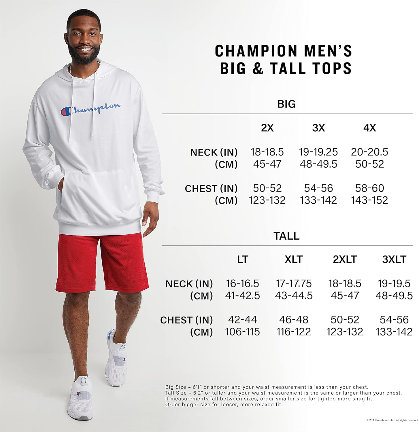Champion Sudadera de forro polar Powerblend para hombre, sudadera de cuello redondo (regular o grande y alto)