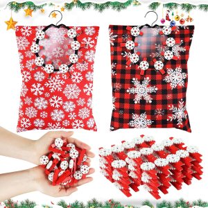 2 piezas de ropa de Navidad Pin bolsa de ropa soporte para bolsa de ropa de copo de nieve soporte de 15 x 11 pulgadas para ropa de invierno bolsa 2 piezas de ropa de Navidad Pin bolsa de ropa soporte para bolsa de ropa de copo de nieve soporte de 15 x 11 pulgadas para ropa de invierno bolsa