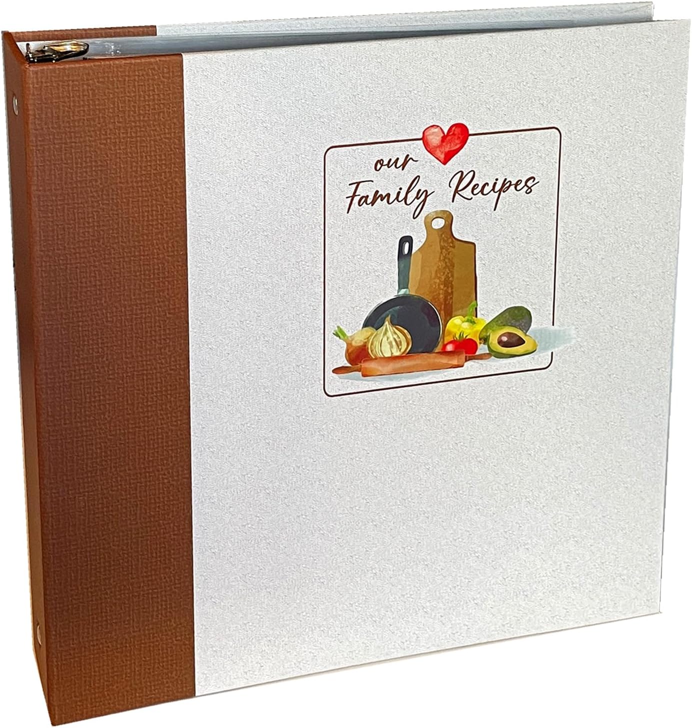 Imprime tu propio libro de recetas familiares – Carpeta de recetas con páginas de recetas de tamaño completo, fundas de plástico y separadores de