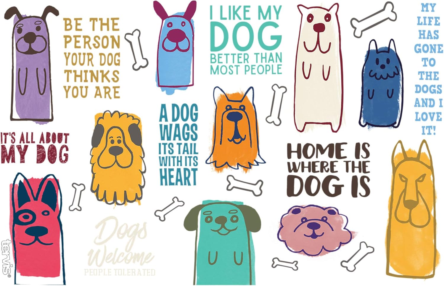 Tervis Vaso térmico de doble pared con aislamiento de Dog Sayings hecho en Estados Unidos mantiene las bebidas frías y calientes, 16 onzas, clásico