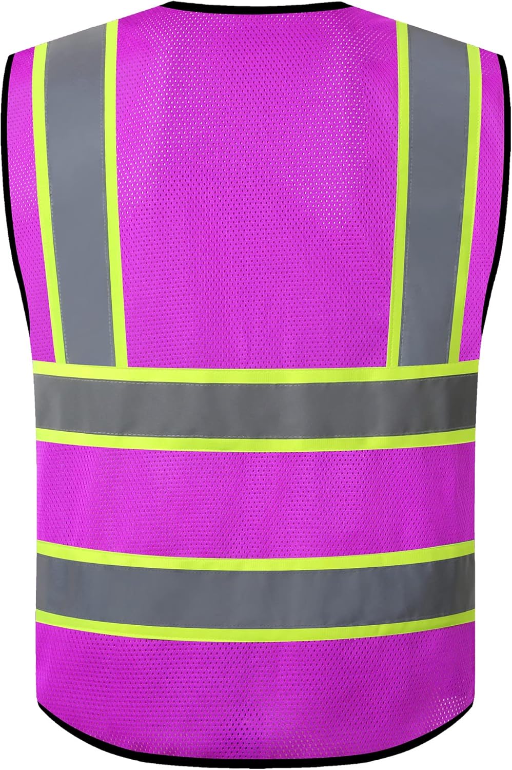 ASIPHITU Chaleco de seguridad reflectante de alta visibilidad para hombres y mujeres con bolsillos con cremallera frontal cumple con las normas