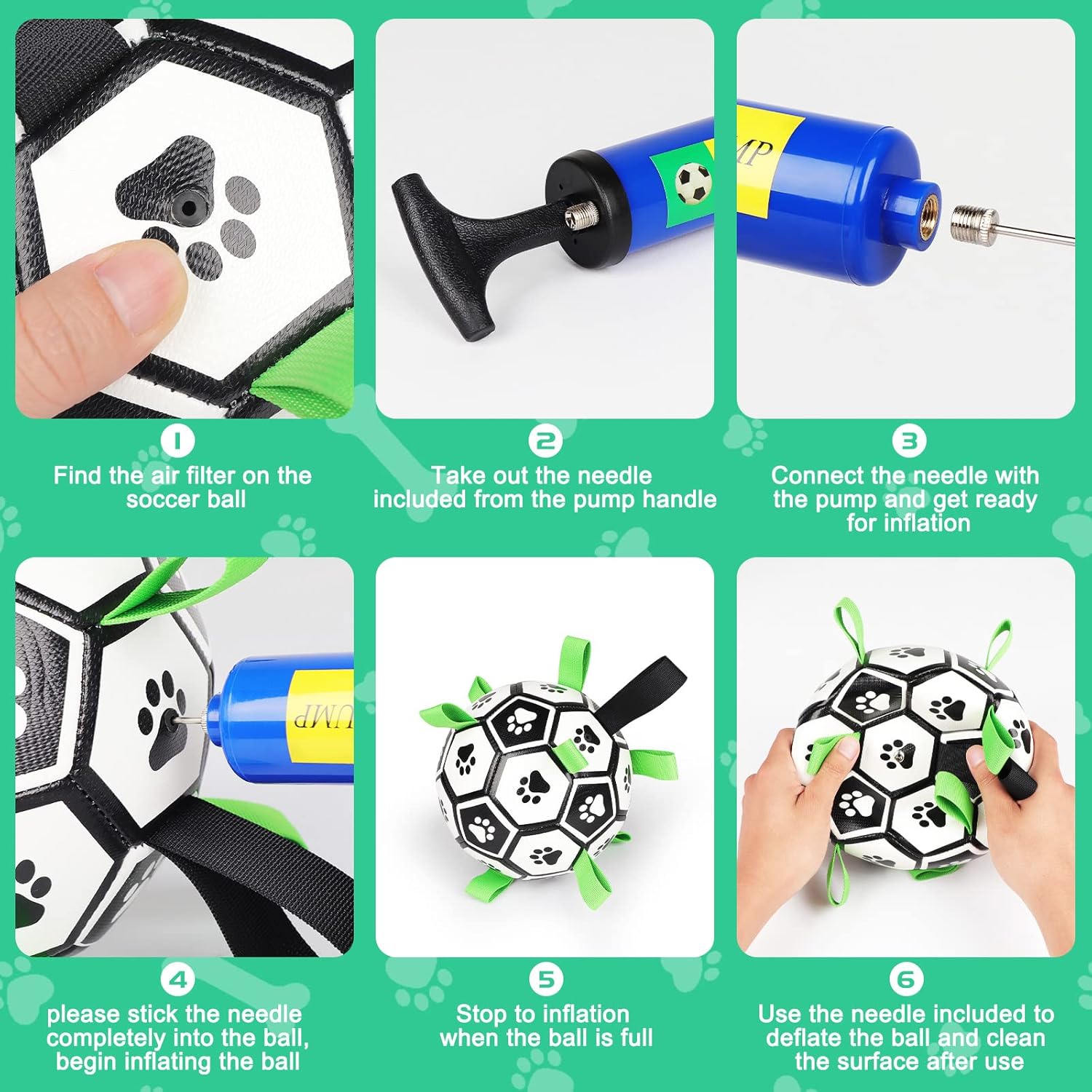 CHUKCHI Pelota de fútbol para perros con correas, juguetes interactivos para perros para tira y afloja, regalos de cumpleaños para cachorros,