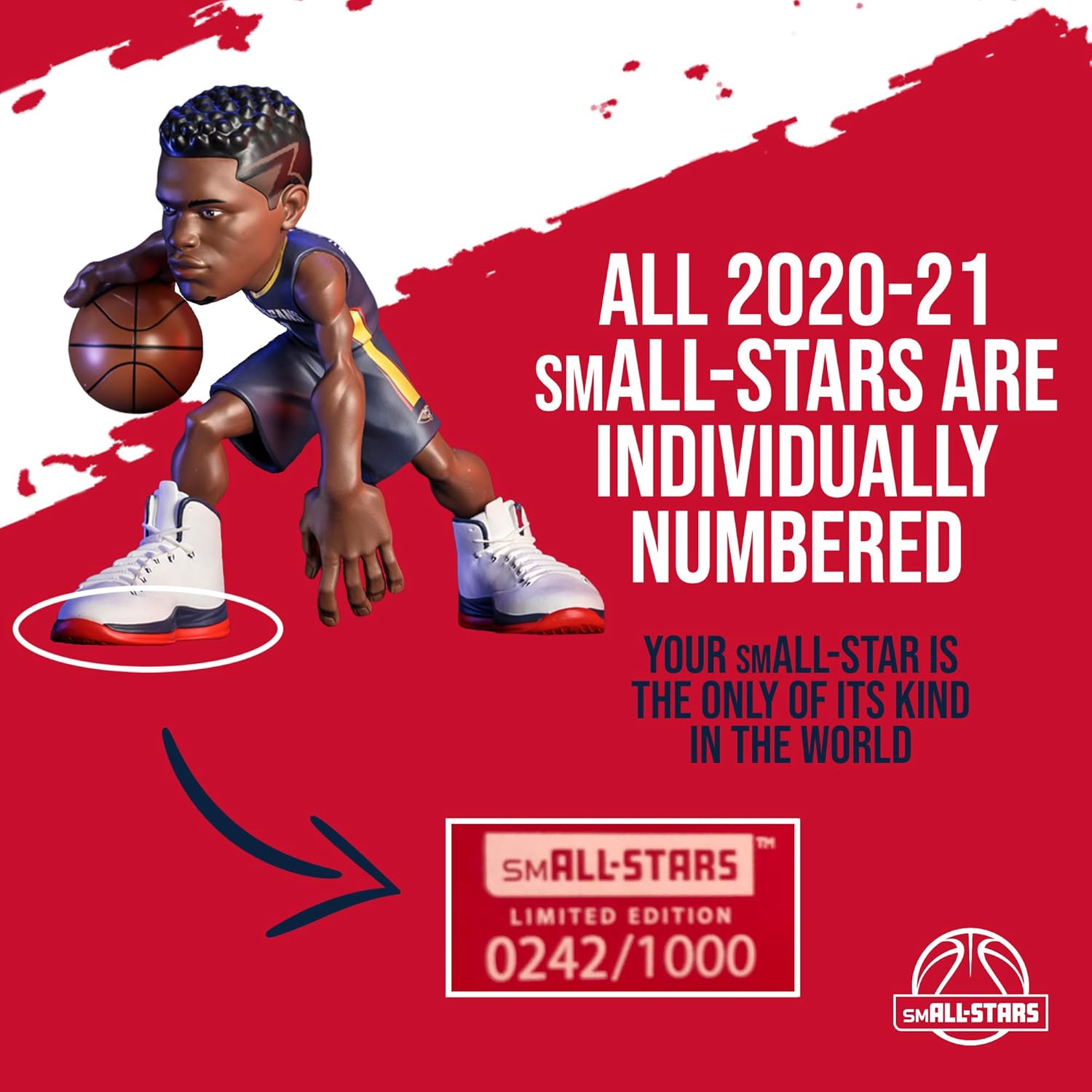 Zion Williamson de la NBA Small Stars 2020 – New Orleans Pelicans – Azul marino – Figura coleccionable de 12 pulgadas, edición limitada, solo 1,000