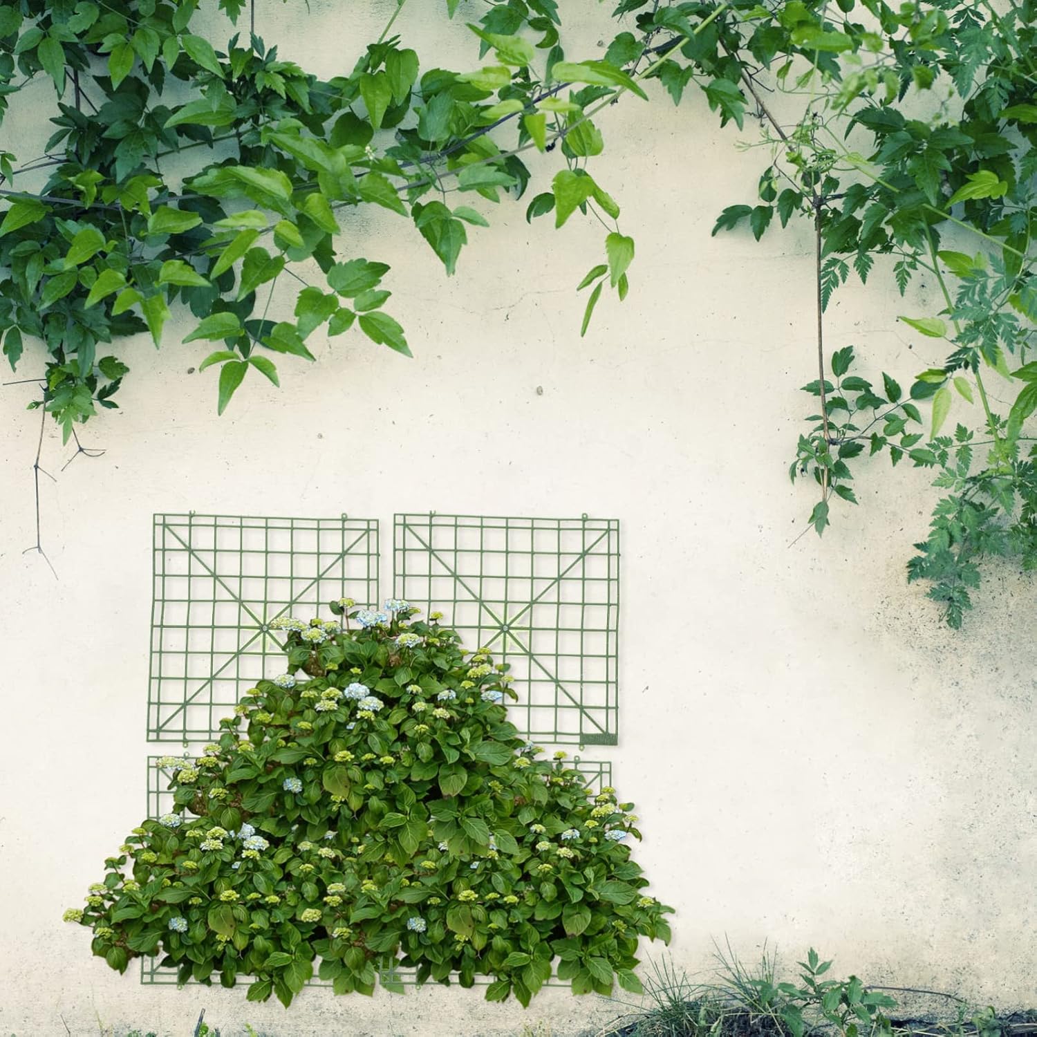 FOMIYES 8 paneles de rejilla de flores artificiales, marco de pared de flores, arcos de pared, telón de fondo, marcos de valla de plástico para