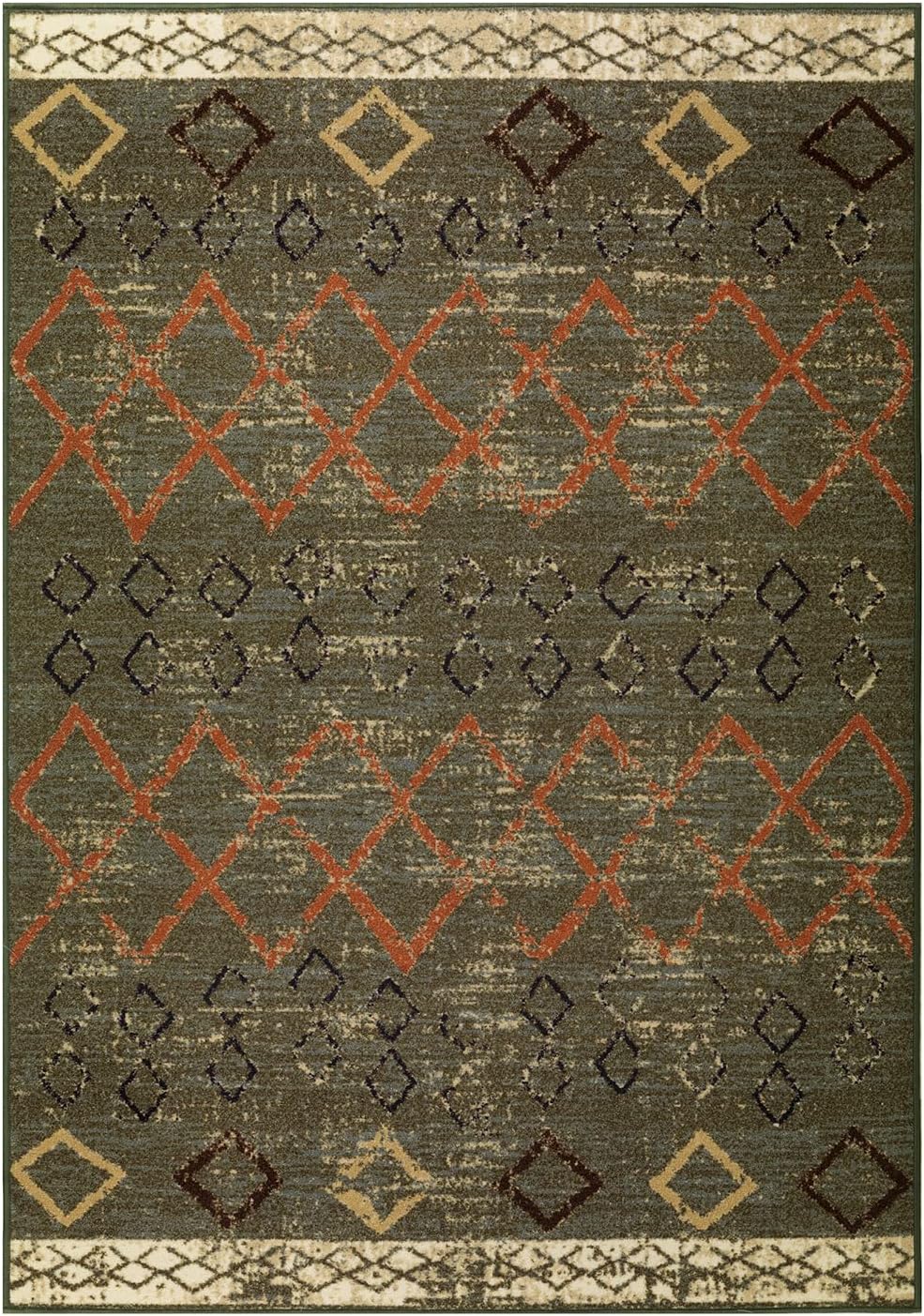 Antep Rugs – Alfombras antideslizantes de 8 x 10 pies (antideslizante) con parte trasera de goma, de estilo antiguo, bohemio, marroquí y con pelo