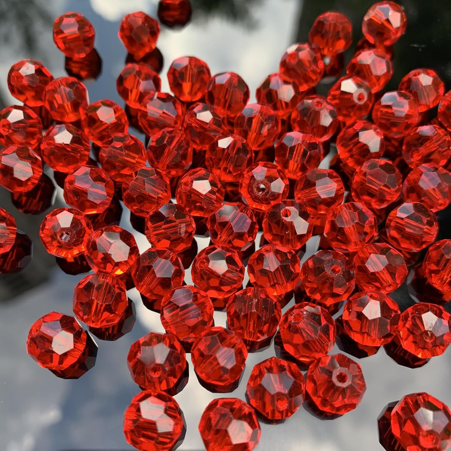 70 cuentas de vidrio de 0.394 pulgadas para hacer joyas, cuentas redondas de cristal de cristal, cuentas de cristal Rondelle facetadas para