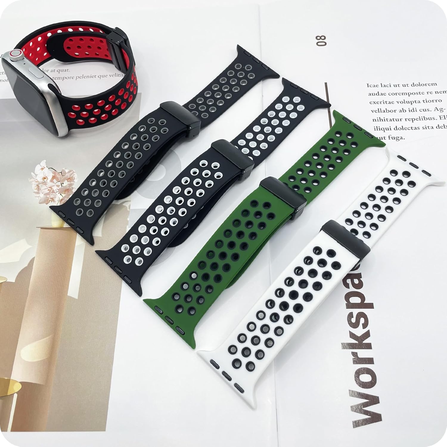 Eiavike Correa deportiva para correas de Apple Watch de 1.929 in, 1.772 in, 1.732 in, 1.654 in, 1.614 in, 1.575 in, 1.496 in, impermeable,