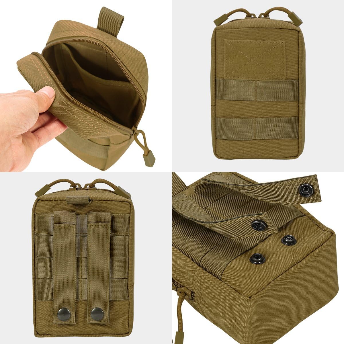 IronSeals Bolsas tácticas Molle multiusos EDC militar de nailon para la cintura, bolsa de utilidad, parches desmontables para arnés de chaleco de