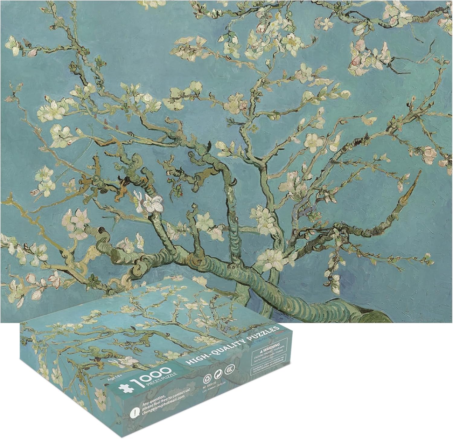 Van Gogh – Rompecabezas de 1000 piezas para adultos, diseño de flores de almendra, rompecabezas de 1000 piezas de Van Gogh para adultos, 1000 piezas