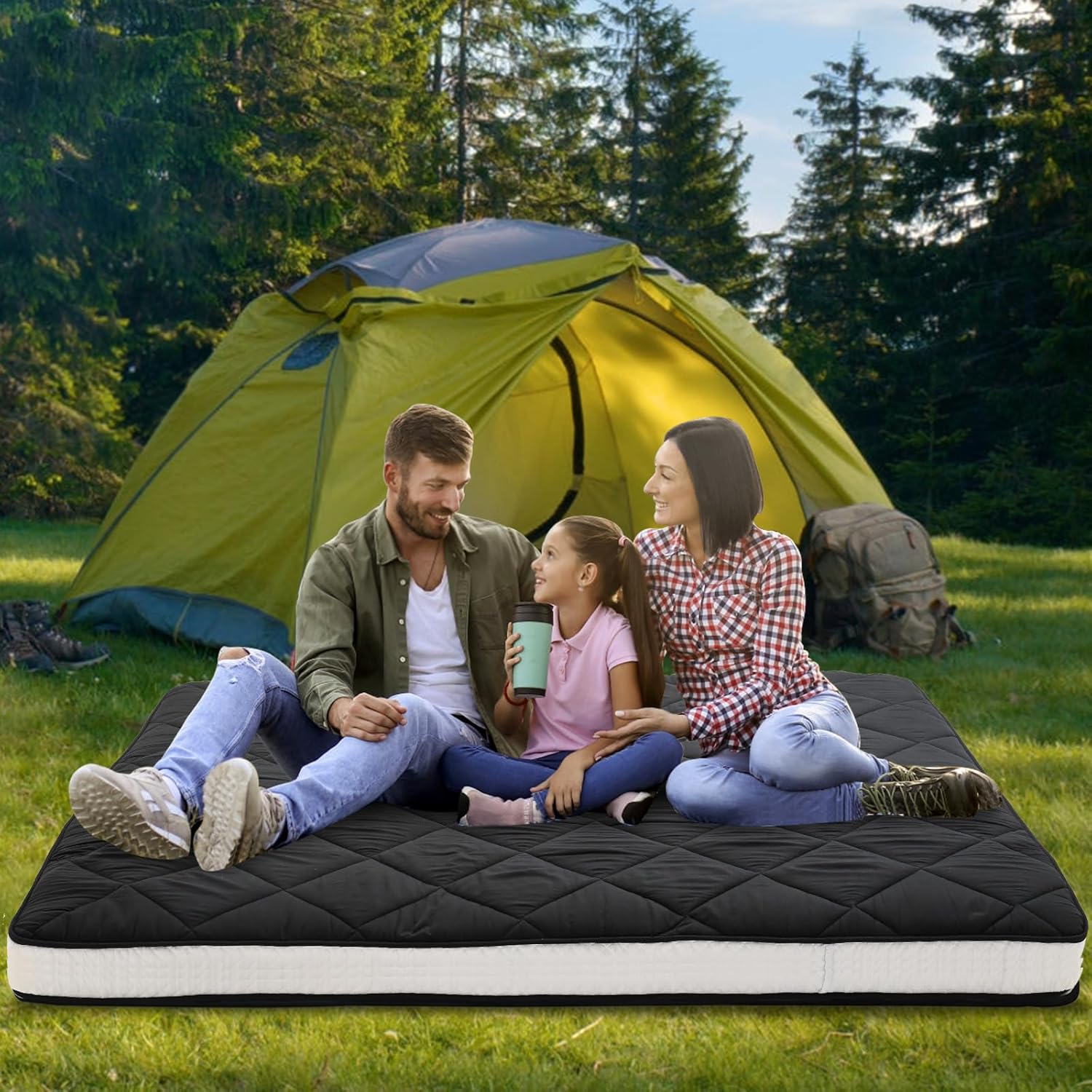 DoCred Japanese Floor Mattress, Japanese Futon Mattress Foldable Mattress, Roll Up Mattress Tatami Mat, Thick Folding Sleeping Pad Breathable Floor