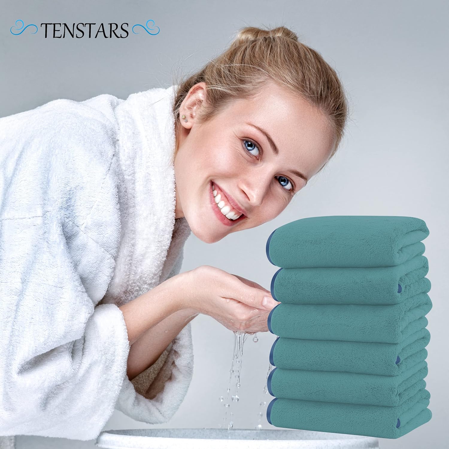 Toallas de mano para baño con dobladillo de seda, secado rápido, toalla absorbente de microfibra ultrasuave para baño, fitness, gimnasio, ducha,