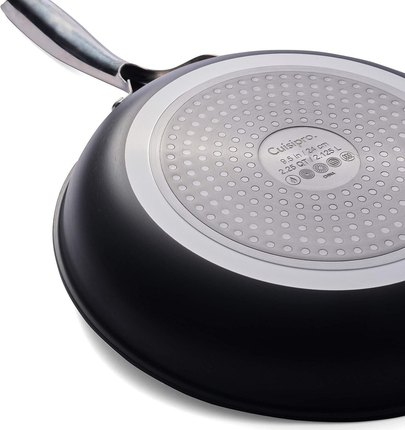 CUISIPRO Sartén de acero inoxidable anodizado duro de fácil liberación, 2.25qt9.5″ diam