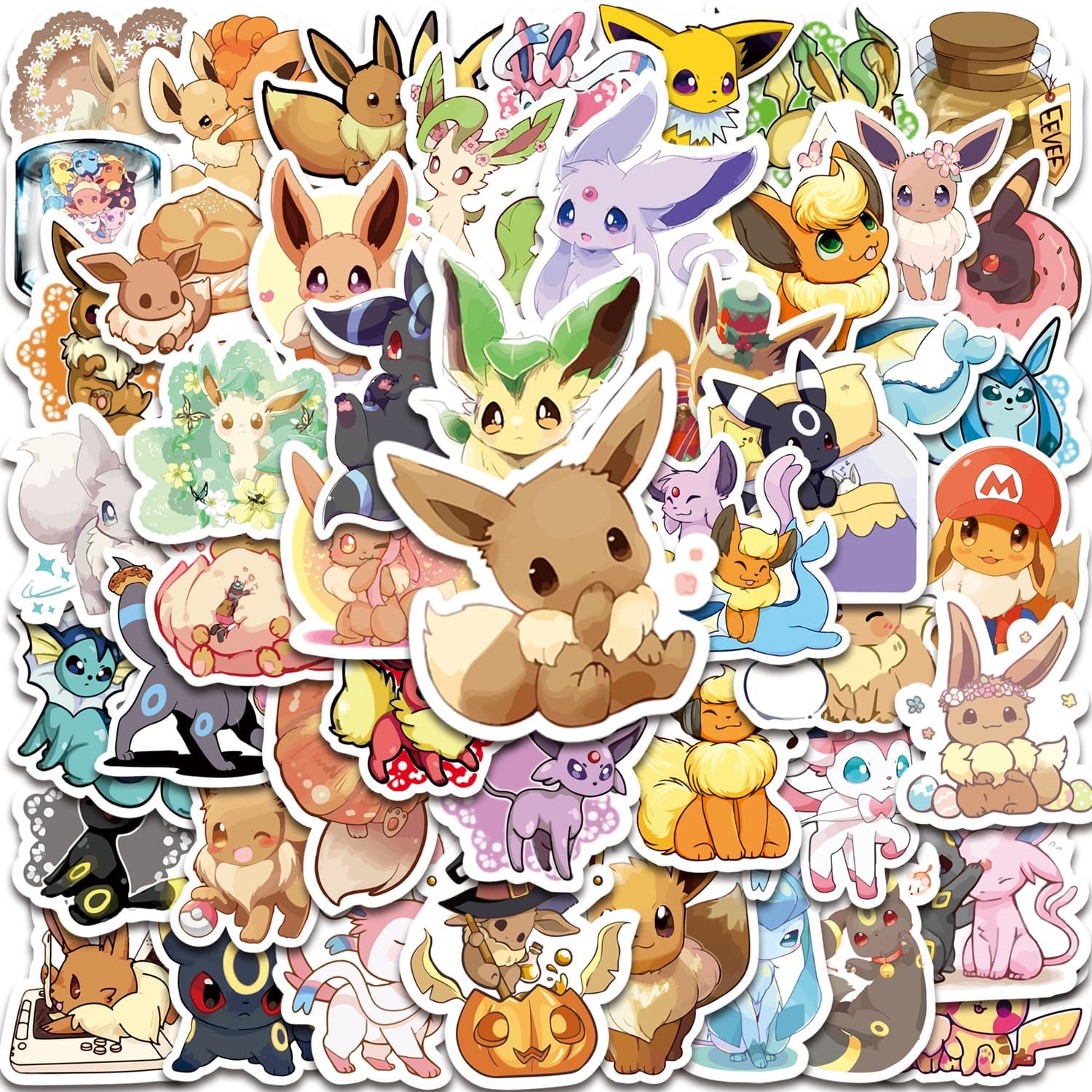 Calcomanías de anime, 50 unidades, calcomanías de evolución cómica, regalo para niños, adolescentes, fiesta de cumpleaños, calcomanías geniales de