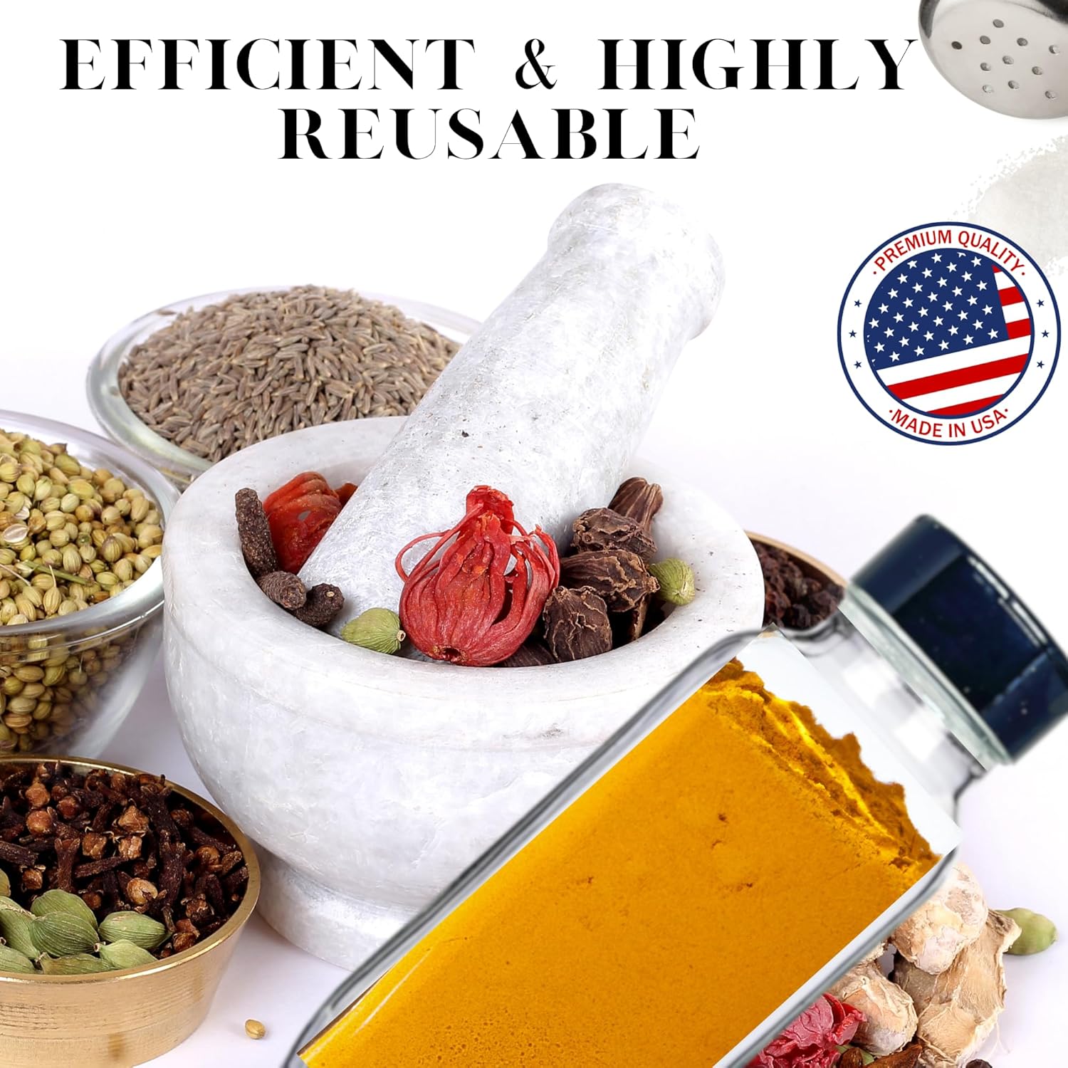 Tarros de especias de vidrio con tapas para coctelera, tarros de especias de 8 onzas para almacenamiento de alimentos, recipientes de especias para
