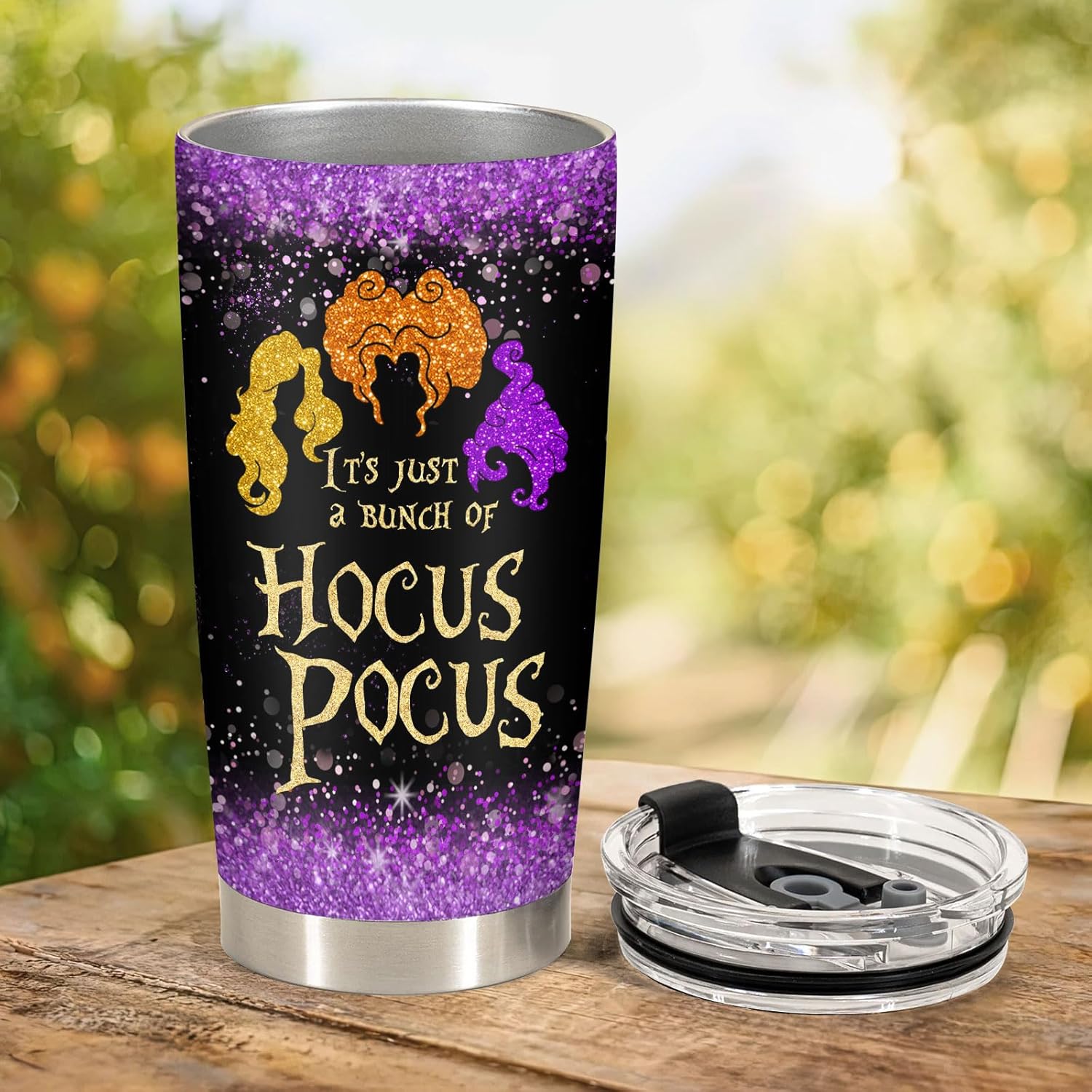 34HD Regalos de Navidad para los amantes del cine, vaso de acero inoxidable con tapa de 20 onzas, vaso de viaje de las hermanas Sanderson, regalos