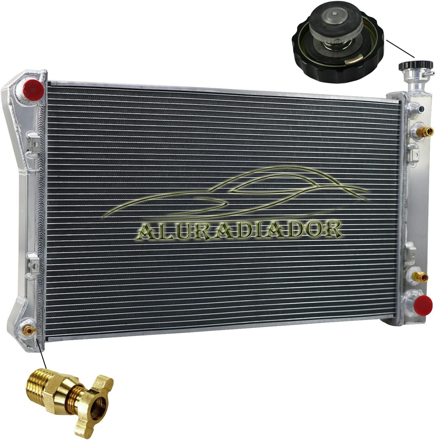 AluRadiador Radiador de aluminio para ChevyGMC C1500 C2500 C3500 K1500 K1500 K2500 K3500 P30 P3500 5.0L 5.7L V8 4.3L V6 Gas Cheyenne Silverado
