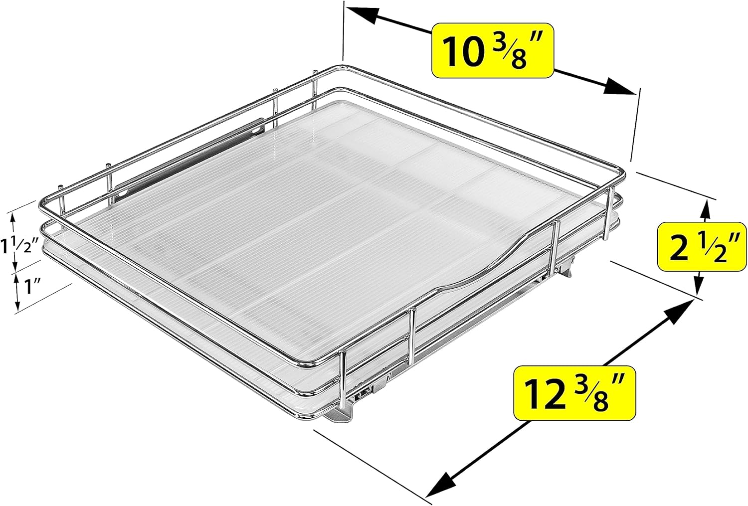 LYNK PROFESSIONAL – Organizador extraíble de especias para armario, 12-14 pulgadas de ancho, estante deslizante, organizador de especias, cromado