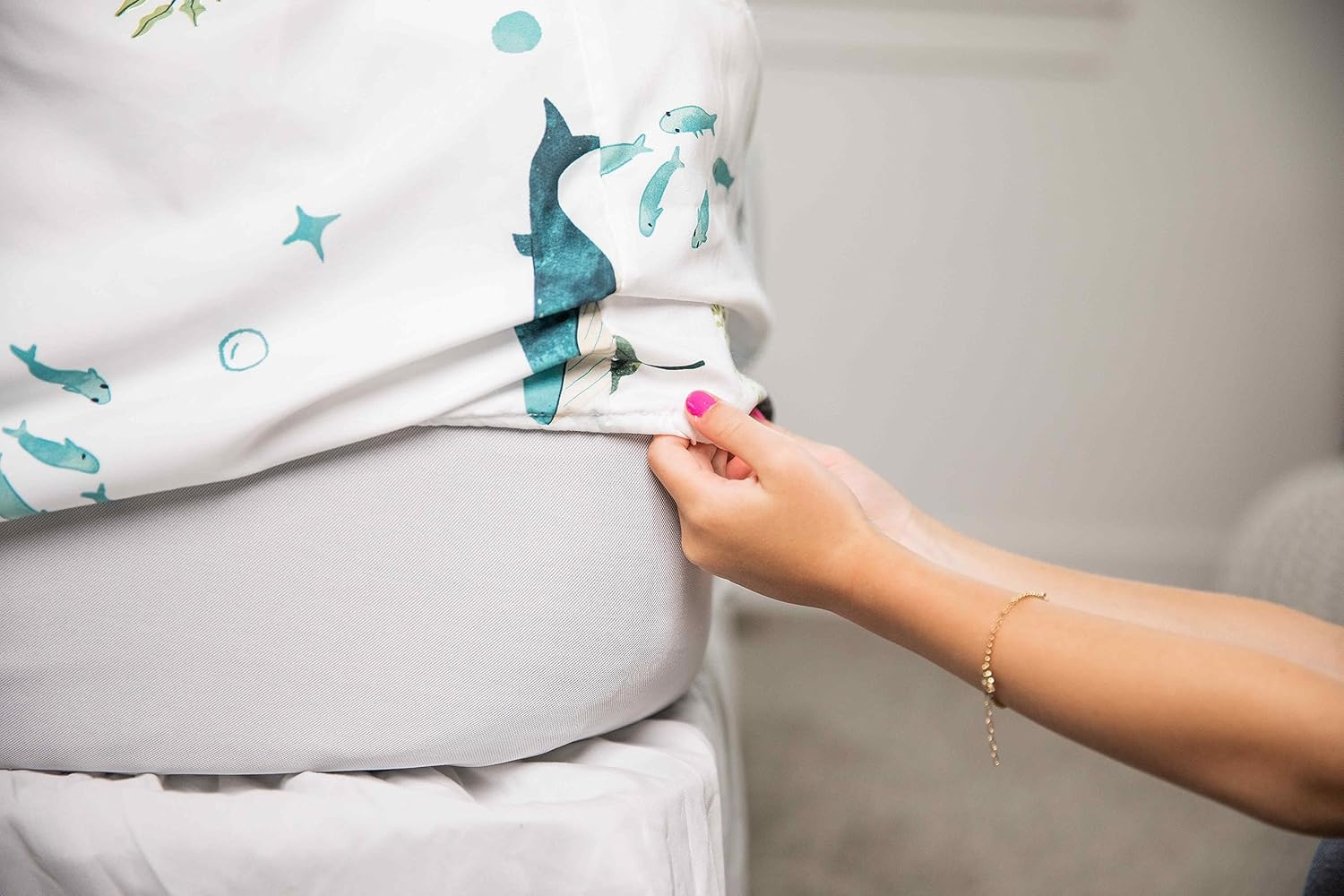 Where The Polka Dots Roam Nautical Ocean – Juego de ropa de cama matrimonial  Juego de ropa de cama súper suave para niños con sábana bajera, sábana