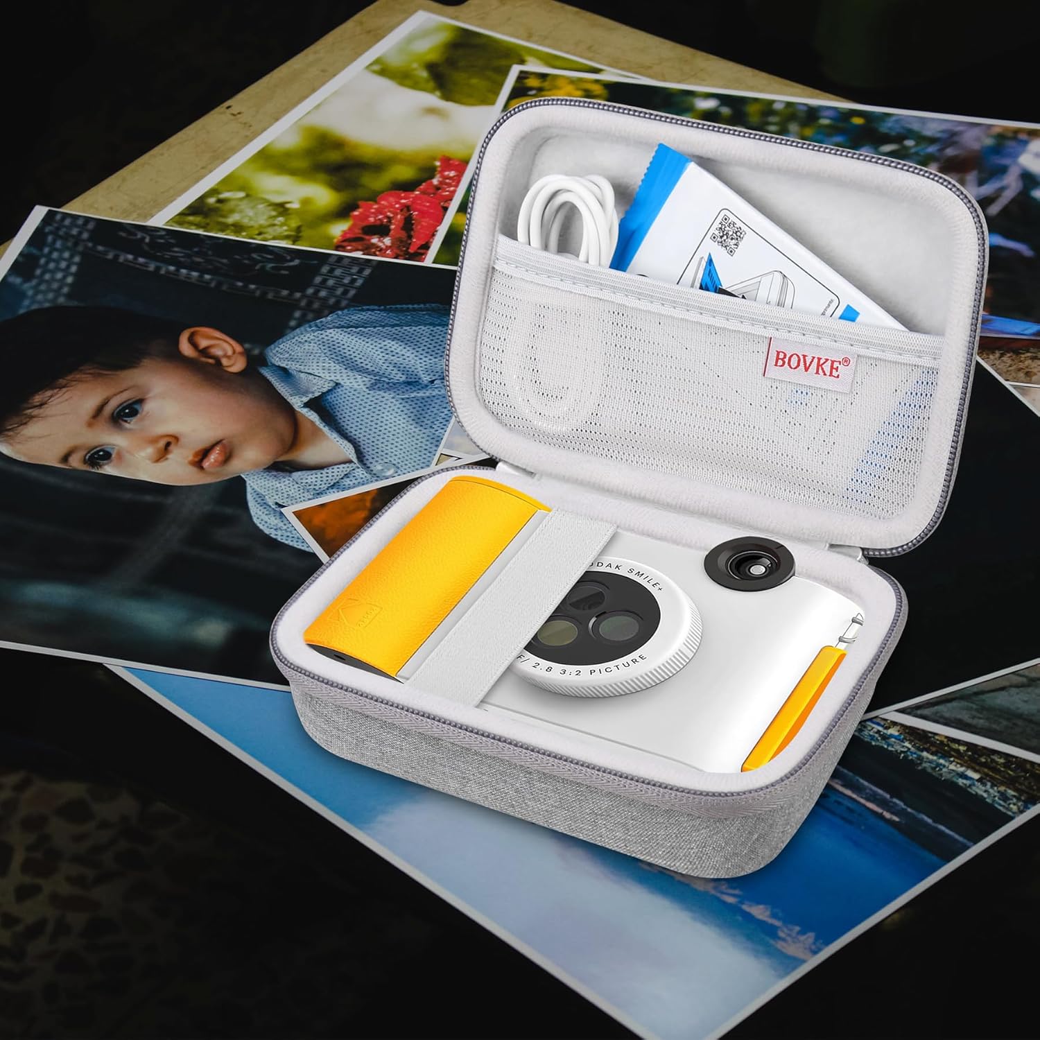 BOVKE Estuche de transporte para máquina etiquetadora MARKLIFE P11, mini impresora térmica compacta portátil, bolsillo de malla adicional para