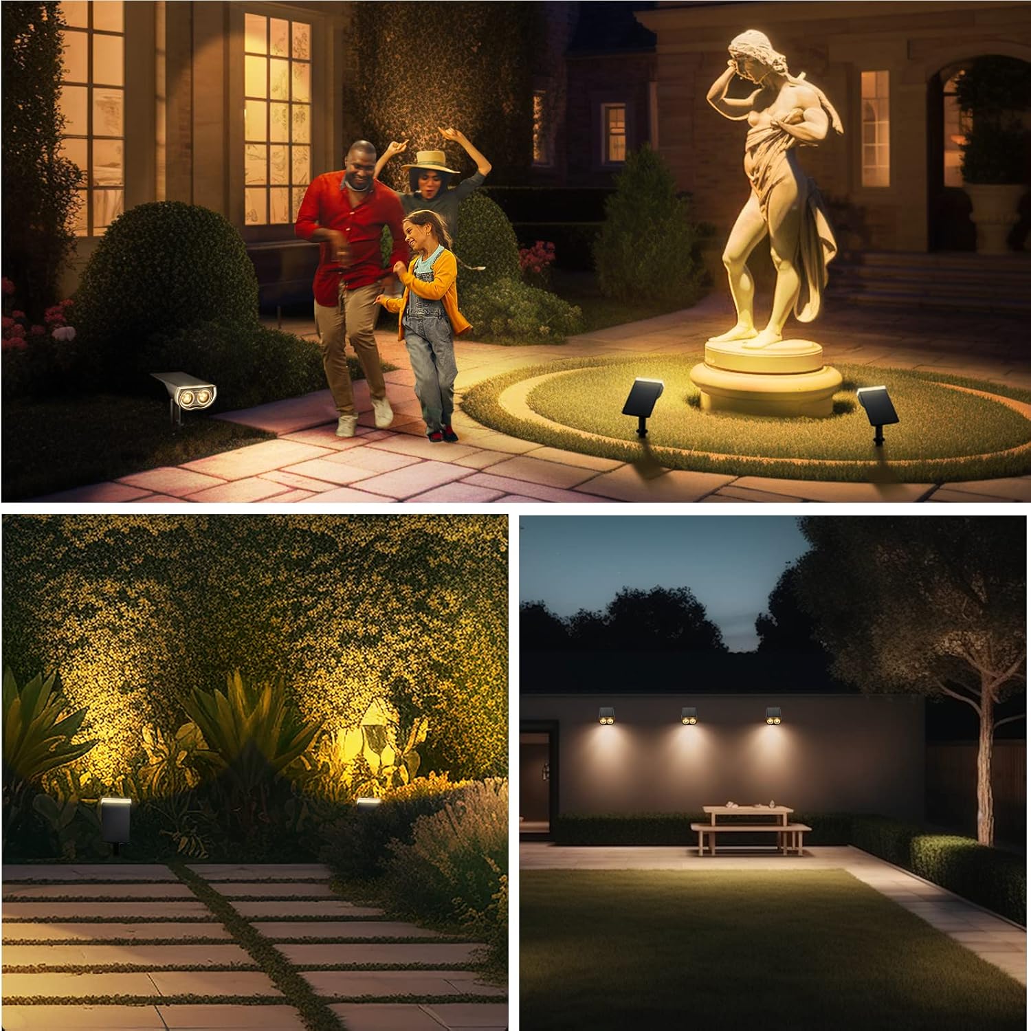 Linkind StarRayS – Luces solares para exteriores, 2 en 1, luces solares impermeables IP67, iluminación exterior eficiente y duradera para jardines y